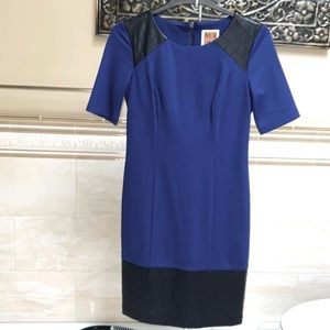 NUE by Shani Leather Trim Dress EUC